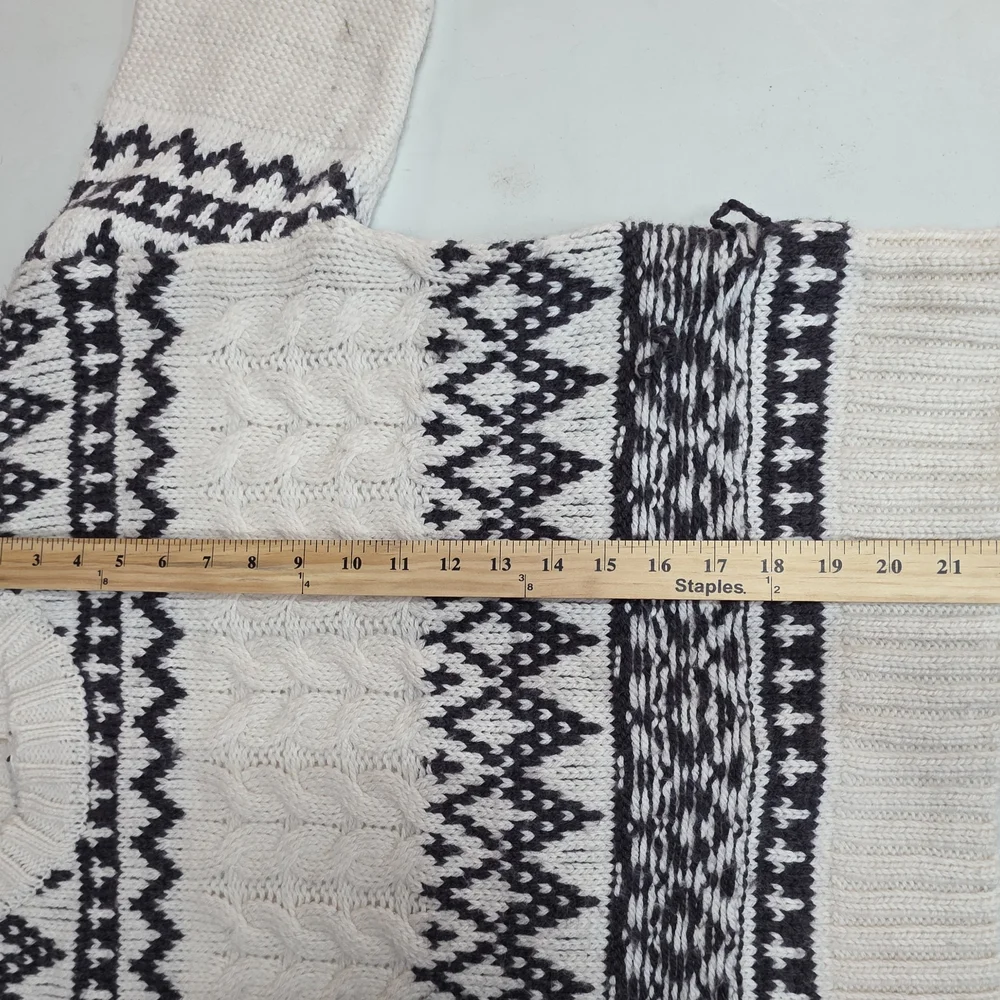 Womens Black and Cream Crop Knit Sweater Size XL